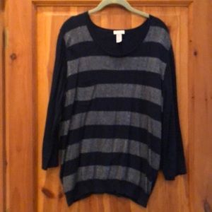 Chicos navy and sparkle sweater